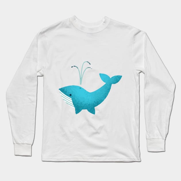 Blue Whale Long Sleeve T-Shirt by LittleMissy